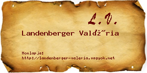 Landenberger Valéria névjegykártya